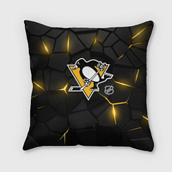 Подушка квадратная Питтсбург Пингвинз - плиты с подсветкой, цвет: 3D-принт