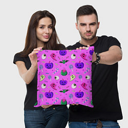 Подушка квадратная Halloween pink, цвет: 3D-принт — фото 2