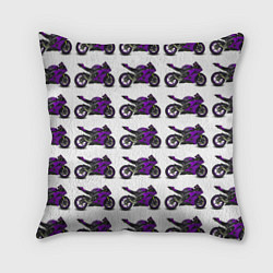 Подушка квадратная Motorcycle purple, цвет: 3D-принт