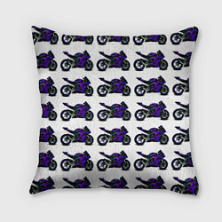 Подушка квадратная Motorcycle purple gloss, цвет: 3D-принт
