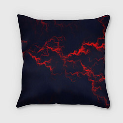 Подушка квадратная Lightning red glow, цвет: 3D-принт