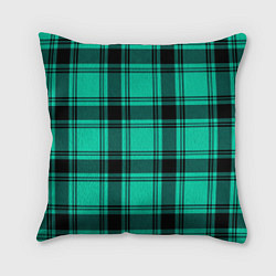 Подушка квадратная Checkered turquoise, цвет: 3D-принт