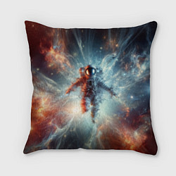Подушка квадратная Космонавт в космической туманности, цвет: 3D-принт