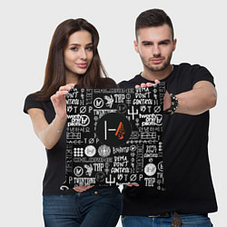 Подушка квадратная Twenty one pilots rock logo, цвет: 3D-принт — фото 2