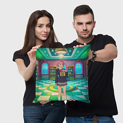 Подушка квадратная Дандадан Сиратори Айра хочет обнимашек, цвет: 3D-принт — фото 2