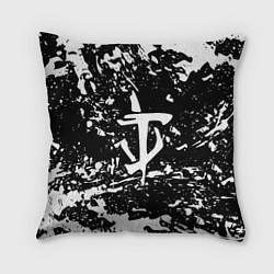 Подушка квадратная Doom краски белые штрихи, цвет: 3D-принт