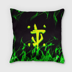 Подушка квадратная Doom кислотное лого, цвет: 3D-принт