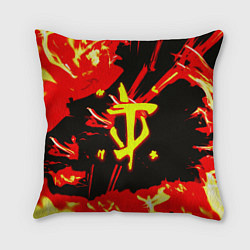 Подушка квадратная Doom огненный, цвет: 3D-принт