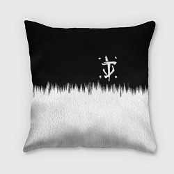 Подушка квадратная Doom краски черно белый, цвет: 3D-принт