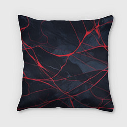 Подушка квадратная Мраморные узоры из переплетений красных линий, цвет: 3D-принт