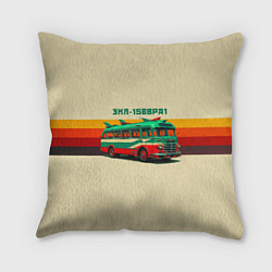 Подушка квадратная Ретро автобус ЗИЛ поп-арт, цвет: 3D-принт