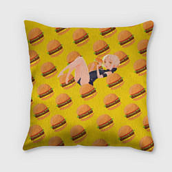 Подушка квадратная Сейбер Альтер в бургерах, цвет: 3D-принт