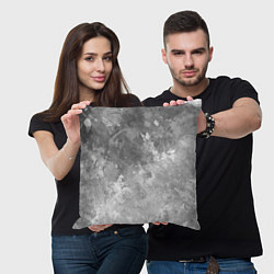 Подушка квадратная Абстракция - splash of grey and white paint, цвет: 3D-принт — фото 2