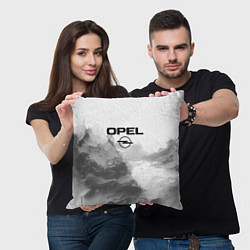 Подушка квадратная Opel на сером абстрактном фоне, цвет: 3D-принт — фото 2
