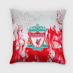 Подушка квадратная Liverpool розовый огонь, цвет: 3D-принт
