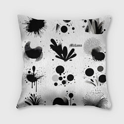 Подушка квадратная Растительный паттерн и кляксы - Милан, цвет: 3D-принт