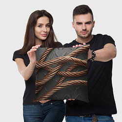 Подушка квадратная Витая медь, цвет: 3D-принт — фото 2