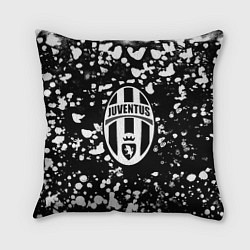 Подушка квадратная Ювентус белые краски текстура