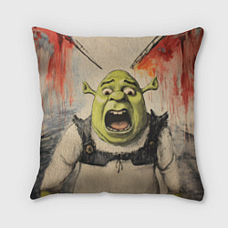 Подушка квадратная Шрек в панике, цвет: 3D-принт