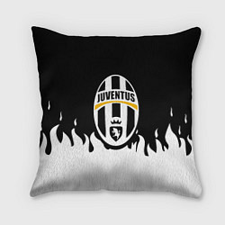 Подушка квадратная Juventus белый огонь, цвет: 3D-принт