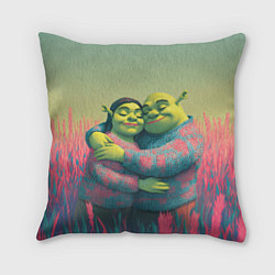 Подушка квадратная Принцесса Фиона и Шрек обнимаются