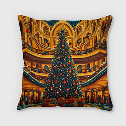 Подушка квадратная Московская новогодняя елка, цвет: 3D-принт