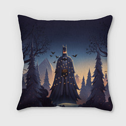 Подушка квадратная Новогодний Бэтмен, цвет: 3D-принт