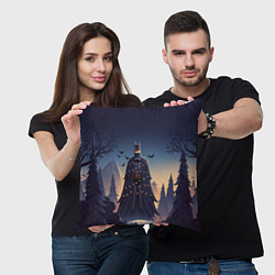Подушка квадратная Новогодний Бэтмен, цвет: 3D-принт — фото 2