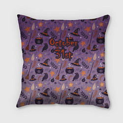 Подушка квадратная 31 октября, цвет: 3D-принт