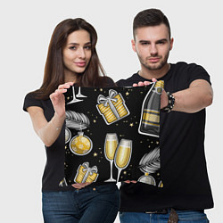 Подушка квадратная Новогодний вайб, цвет: 3D-принт — фото 2