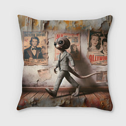 Подушка квадратная Пришелец в костюме в полосочку, цвет: 3D-принт