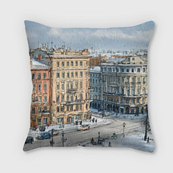 Подушка квадратная Зимняя улица Питера, цвет: 3D-принт