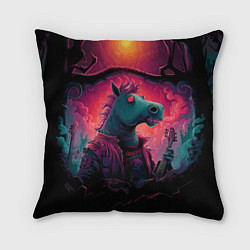 Подушка квадратная Лошадь рок стиль, цвет: 3D-принт