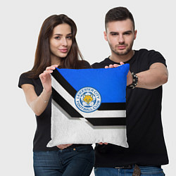 Подушка квадратная Лестер сити геометрия полосы, цвет: 3D-принт — фото 2