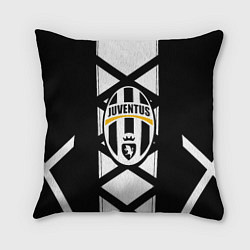Подушка квадратная Ювентус геометрия полосы линии, цвет: 3D-принт