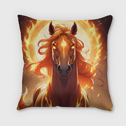 Подушка квадратная Огненная лошадь в свечении