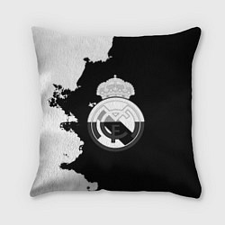 Подушка квадратная Реал Мадрид черно белые краски