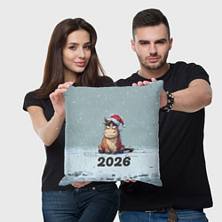 Подушка квадратная Уставшая лошадка 2026, цвет: 3D-принт — фото 2