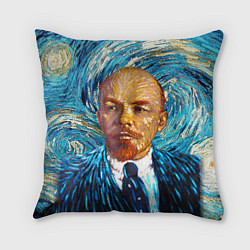 Подушка квадратная Ленин Ван Гога, цвет: 3D-принт