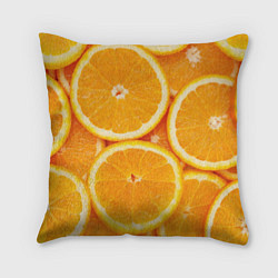 Подушка квадратная Апельсинчик, цвет: 3D-принт