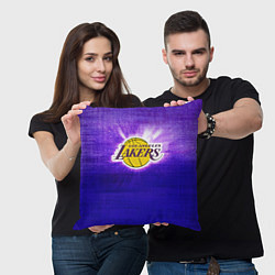 Подушка квадратная Los Angeles Lakers, цвет: 3D-принт — фото 2