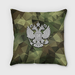 Подушка квадратная Камуфляж и герб, цвет: 3D-принт