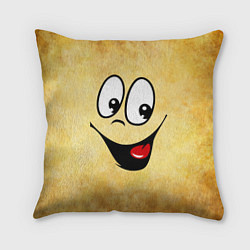 Подушка квадратная Заразительная улыбка, цвет: 3D-принт