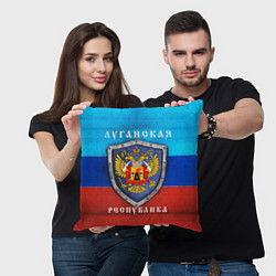 Подушка квадратная Луганская республика, цвет: 3D-принт — фото 2