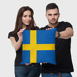Подушка квадратная Швеция, цвет: 3D-принт — фото 2