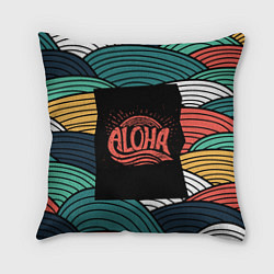 Подушка квадратная Алоха, цвет: 3D-принт