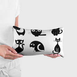 Подушка-антистресс Забавные черные кошки, цвет: 3D-принт — фото 2