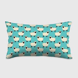 Подушка-антистресс Овечки паттерн на бирюзовом