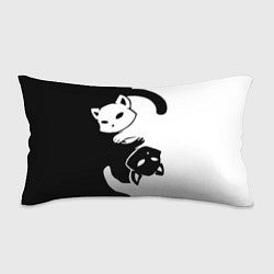 Подушка-антистресс Черный и белый кот кувыркаются, цвет: 3D-принт