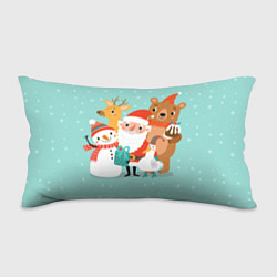 Подушка-антистресс Звери и Дед Мороз 2, цвет: 3D-принт